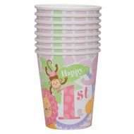 Pink Safari First Birthday Party Blowers, 8ct N31