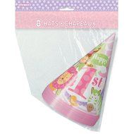 Pink Safari First Birthday Party Blowers, 8ct N33