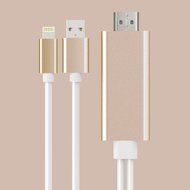For iPhone HDMI CABLE 2M 8 Pin To HDMI Cable for iPhone 5 5S 6 6S Plus Support 1080P connection TV HDTV (Not Compatible... N9