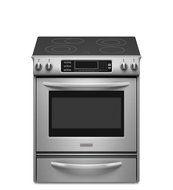 Kitchenaid KESS907SWW True Convection Oven Glass Cooktop Front Control Knobs Architect Series II