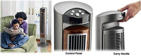 Lasko WOODGRAIN 42&quot; Tower Fan with All NEW FRESH AIR IONIZER, Remote Control Included N2