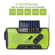 RunningSnail Solar Crank NOAA Weather Radio For Emergency, with 2000mAh Power Bank, Flashlight and Reading Lamp N6