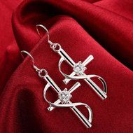 Women Fashion Jewelry 925 Silver Sterling vintage Dangle Earrings Elegant Stud C N14