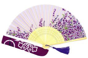 Japanese Handheld Folding Fan, Violet HF49 (Violet) N2