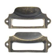 Fujiyuan 10 pcs Drawer Label Tag 90mmx42mm Office File Pull Home Cabinet Frame Handle Files Name Card Holder with...