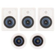 Blue Octave LH-625 In Wall and In Ceiling 6.5" Speakers Home Theater Surround Sound 5 Speaker Set