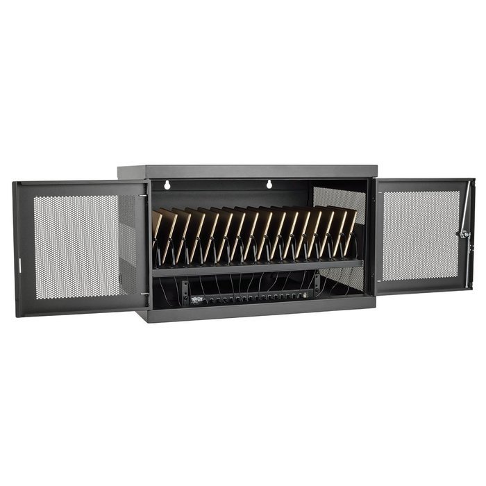 Tripp Lite 16-Port USB Charging Station Cabinet for Tablet, iPad & Android, Charge & Sync, Wall Mount (CS16USB) N6