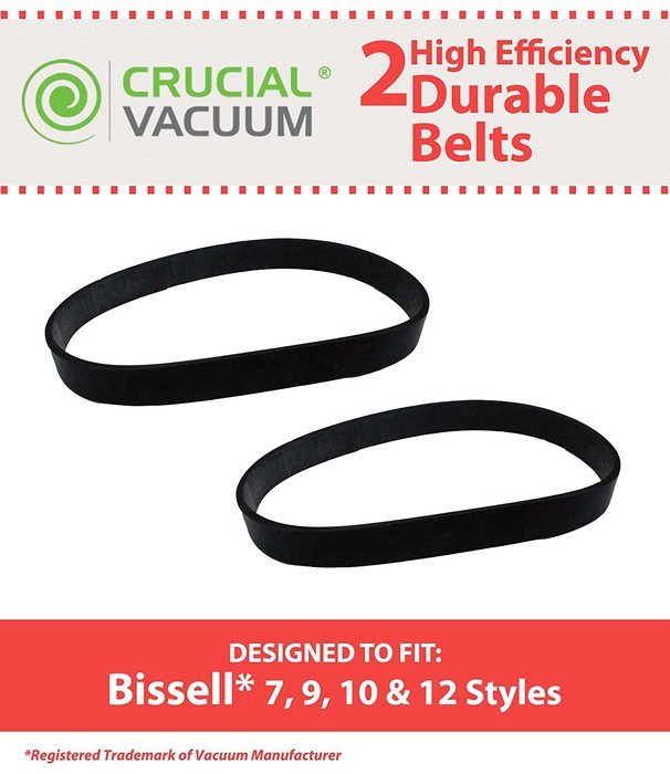 Bissell Style 7 9 10 12 Vacuum Cleaner Belts Style 7/9/10/12 Pack of 2; Replaces Part # 32074; Designed & Engineered...