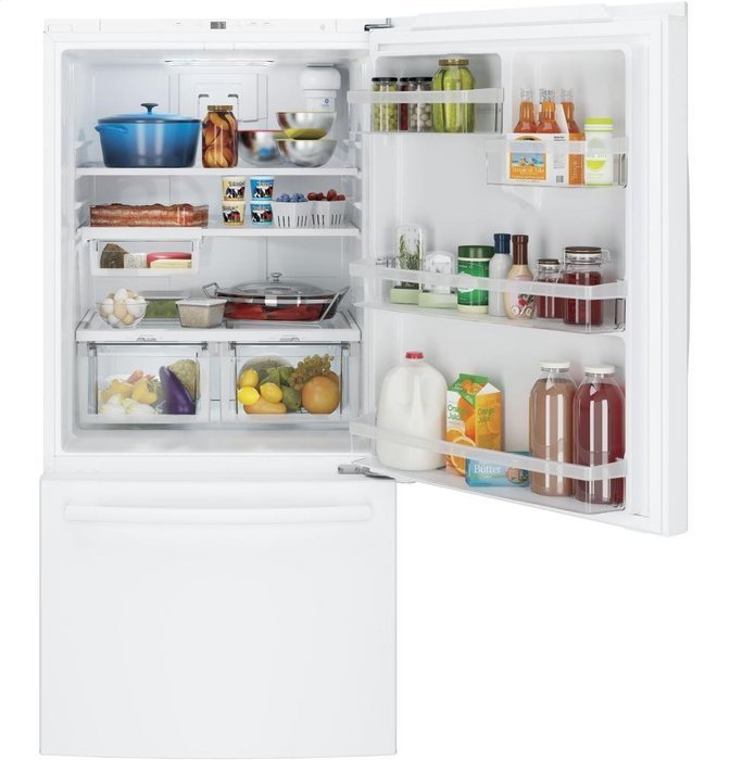 GE White Bottom Freezer Refrigerator N6