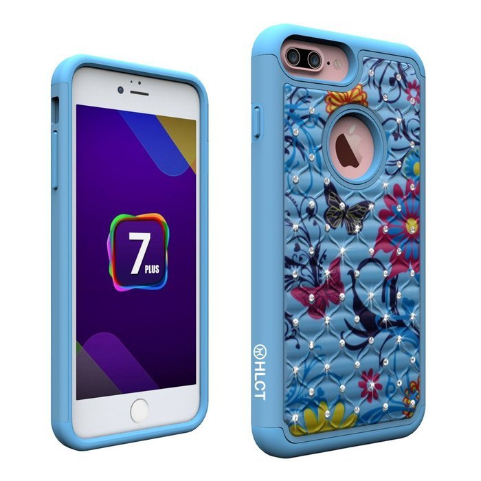 iPhone 7 Plus Case, [5.5 Inch] by HLCT, Soft Interior Silicone Bumper & Hard Shell Solid PC Back, Shock-Absorption... N38