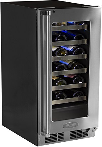 Marvel MP15WSF3LP Professional Single Zone Wine Cellar Panel Ready Overlay Door, 15", Black