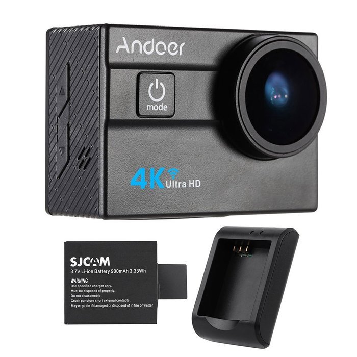 Andoer Ultra HD Action Sports Camera 2.0" LCD 16MP 4K 25FPS 1080P 60FPS 4X Zoom WiFi 25mm 173 Degree + Camera... N9