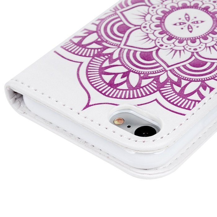 iPhone 7 Case (4.7 inch) - Wallet Folio Flip Embossed Campanula PU Leather Case with Stand Card Slots Slim Fit... N10