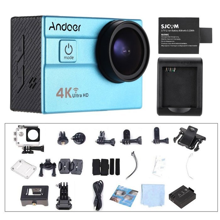 Andoer Ultra HD Action Sports Camera 2.0" LCD 16MP 4K 25FPS 1080P 60FPS 4X Zoom WiFi 25mm 173 Degree + Camera... N12