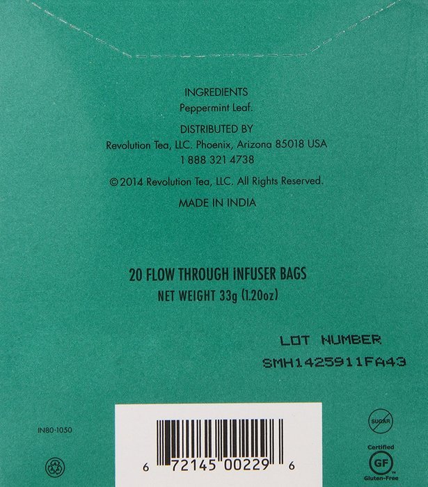 Revolution Tea Southern Mint Tea, 20 Count