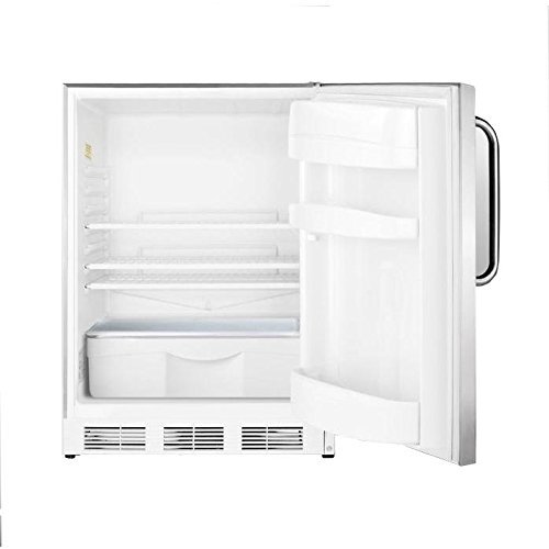 Summit FF6LCSS 24" Built In Undercounter Refrigerator with Auto Defrost and Front Lock FF6LCSS