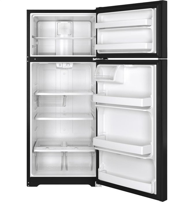 Ge REFRIGERATORS 1029631 Energy Star 17.5 Cu. ft. Top Freezer Refrigerator, Black, 67 3/8 x 32 1/2 x 28", Reversible...