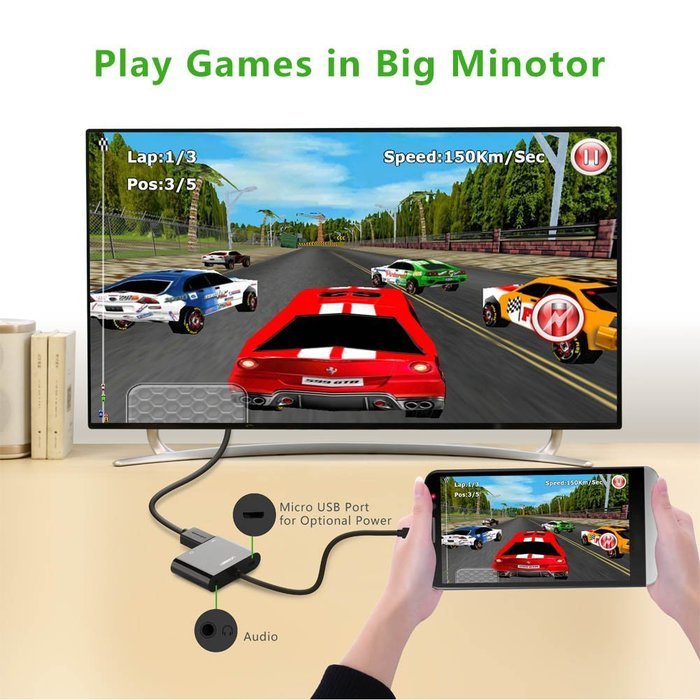 Ugreen Active Micro HDMI to HDMI VGA Video Converter Adapter with 3.5mm Audio Jack and Micro-USB Power for Ultrabooks... N11