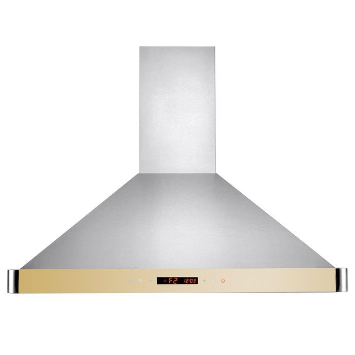 Golden Vantage 30" Wall Mount Range Hood GV-63175D-GLD Stainless Steel Golden Vent Hood W/ Touch Control Panel N2