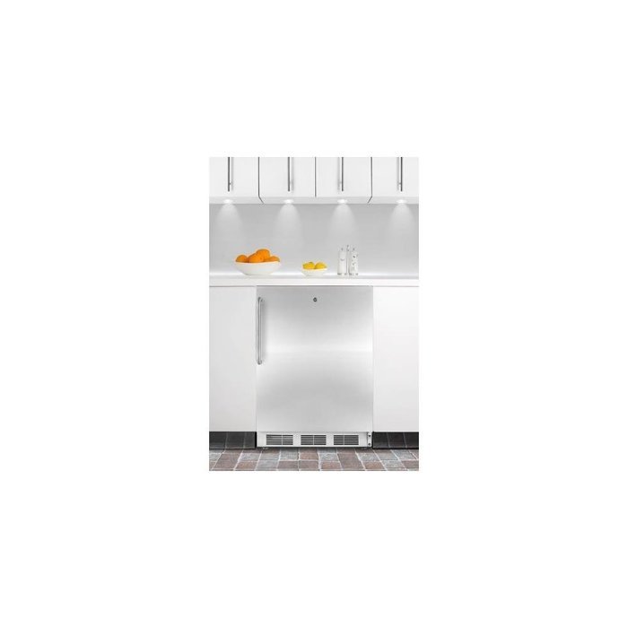 Summit ALB751LSSTB 24" Wide 5.5 Cu. Ft. Built-In Undercounter All Refrigerator with Automatic Defrost Lock Deep...