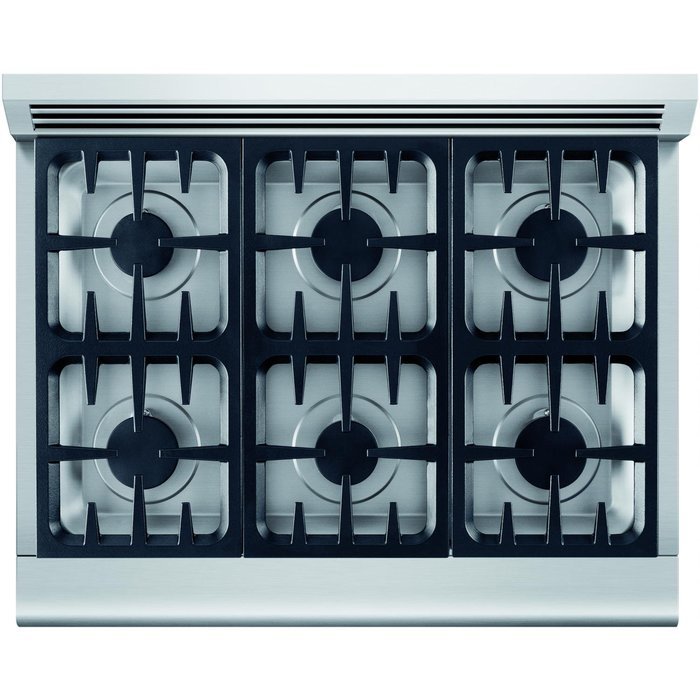 DCS RDV366L Professional 36" Stainless Steel Slide-In Dual Fuel Sealed Burner Range - Convection N5