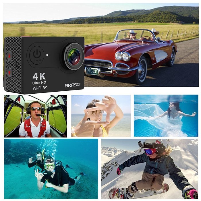 AKASO EK7000 4K WIFI Sports Action Camera Ultra HD Waterproof DV Camcorder 12MP 170 Degree Wide Angle 2 inch LCD... N4