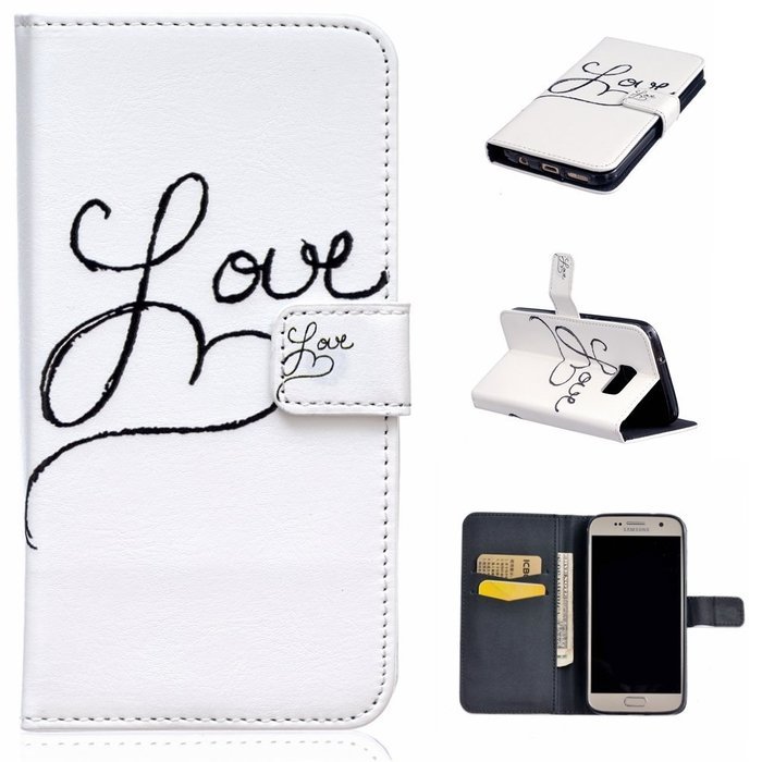 UNEXTATI Galaxy S7 Edge Case, Premium Wallet Case with Black Cover, Card Slot, Kickstand Function, Magnetic Closure... N22