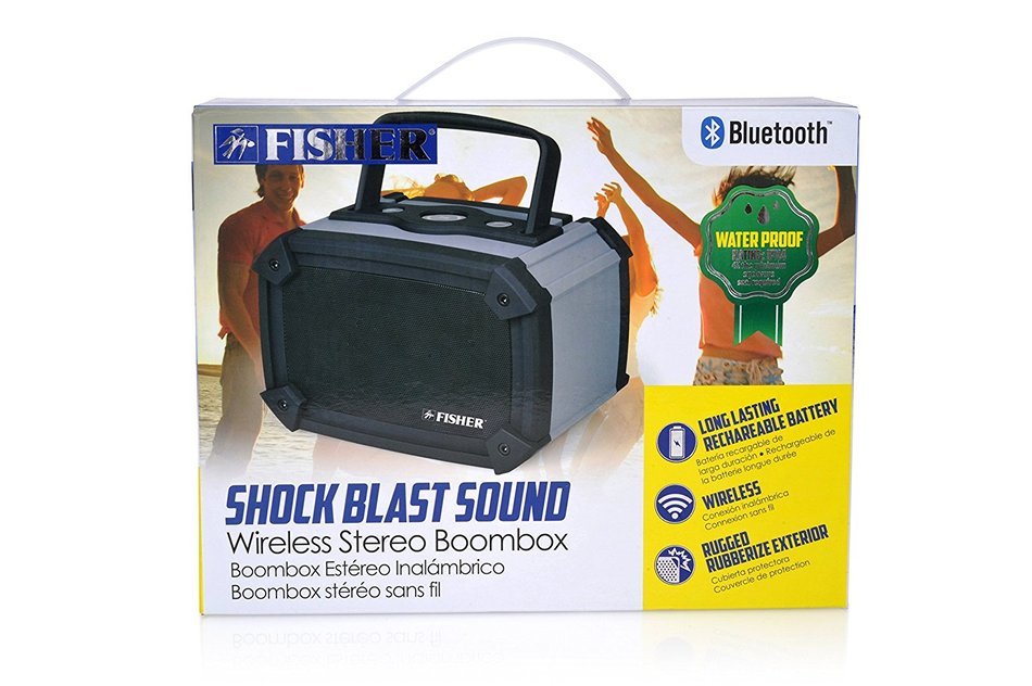 Fisher Waterproof Wireless Stereo Boombox, Bluetooth Enabled, Built-In Microphone, Shockproof and Dustproof Ultra-Portable... N3