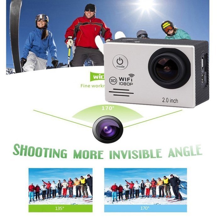 LAFEINA SJ7000 WIFI 2.0"LCD 1080P HD Waterproof Diving Sports Action Camera with 2 Batteries and 19 Accessories... N7
