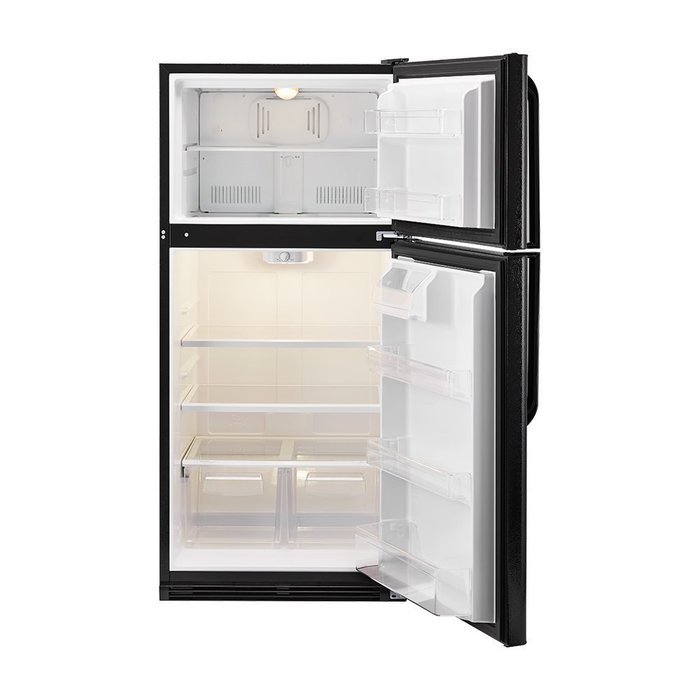Haier HRT18R1APB 29.20" Freestanding Top Freezer Refrigerator with 18.1 cu. ft. Total Capacity, 2 Glass Shelves... N5