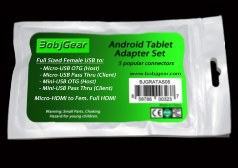 BobjGear Cable Adapter Set 5-Pack of Most Commonly Needed Adapters for Tablets and Devices: Micro USB OTG; Mini... N2