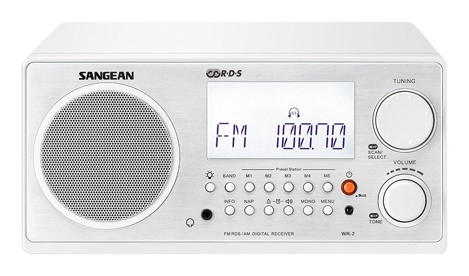 Sangean All in One AM/FM Alarm Clock Radio with Large Easy to Read Backlit LCD Display (Black) N8