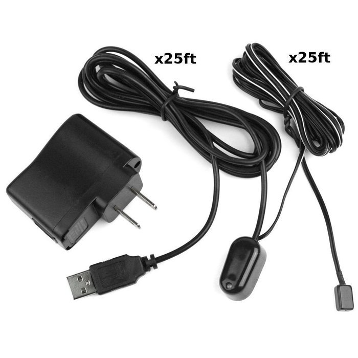 Nextronics Infrared Remote Control Extender Repeater System XL - Extra Long 25ft USB and Emitter Cable Length...