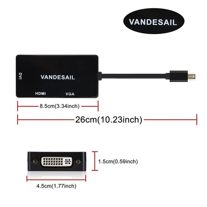 USB HDMI Adapter, VANDESAIL USB 3.0 to HDMI External Video Card Multi Monitor Adapter with Gold Plated for Windows... N3