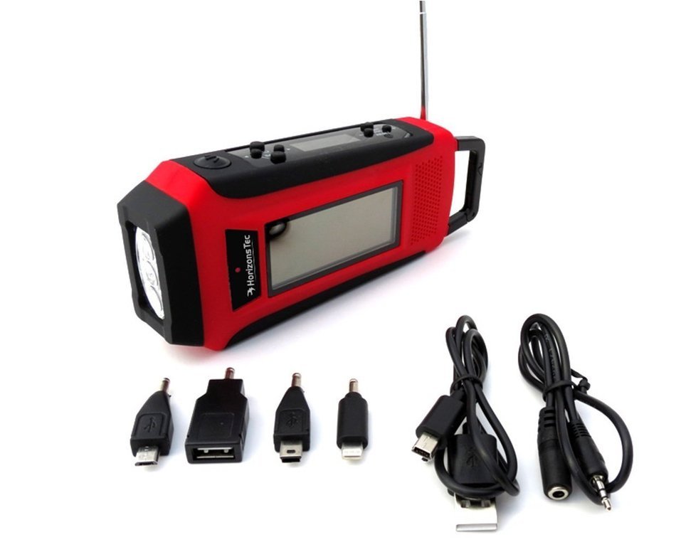 Horizons Tec HT-747 Emergency NOAA Weather Radio. Solar & Hand Crank Powered, Mobile Cell Phone Charger & Led... N2