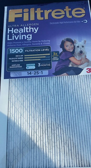 Filtrete High Performance 25X14" Air Cleaning Filter, 1500 Mpr- 3M
