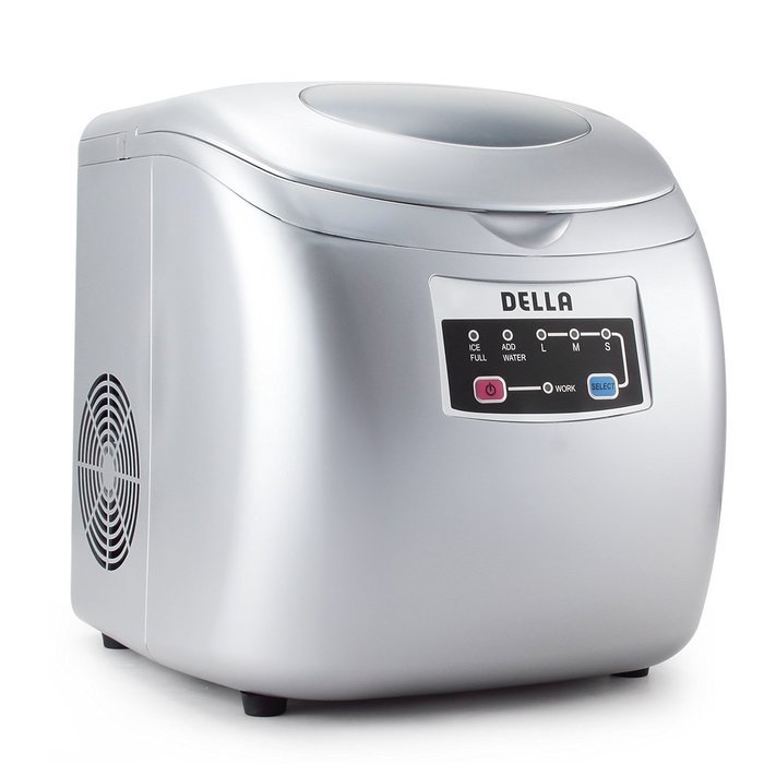 Della Portable Ice Maker Easy-Touch Buttons 26lb Per Day Countertop Machine 3 Selectable Cube Sizes -Silver N5