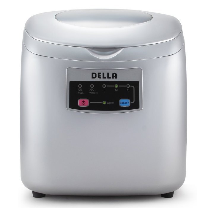Della Portable Ice Maker Easy-Touch Buttons 26lb Per Day Countertop Machine 3 Selectable Cube Sizes -Silver N6