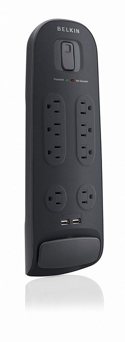Belkin 8-Outlet AV Power Strip Surge Protector with 6-Foot Power Cord and Telephone Protection, 3000 Joules (BV108200...