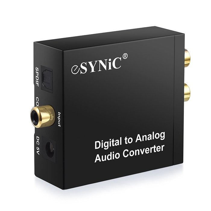 Esynic digital to analog audio converter digital optical coax to analog