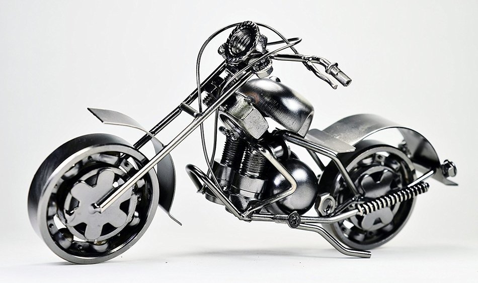Metal sculpture - Retro Classic Handmade Iron Motorcycle unique metal art decor - home d&eacute;cor (Copper tainted GTO1...