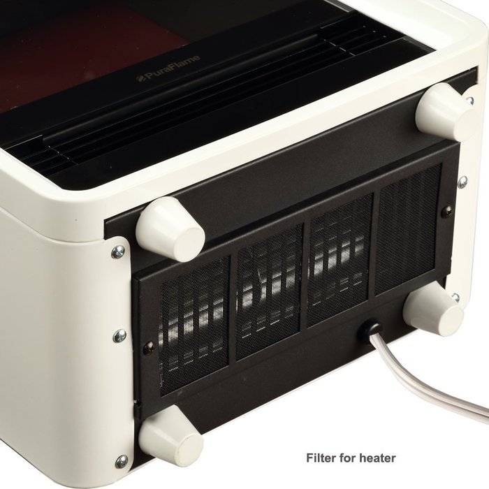 PuraFlame Octavia White 12 inch Portable electric Heater, Eco freindly, 1500W N3