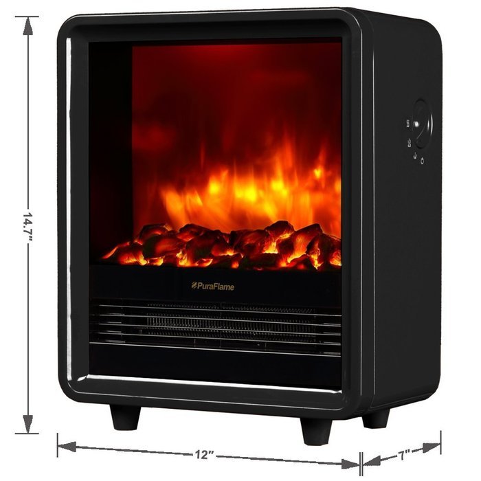 PuraFlame Octavia White 12 inch Portable electric Heater, Eco freindly, 1500W N4