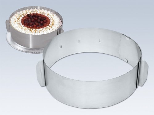CHG 9856VF-07 3-Piece Cake Baking Set Cake Platter 30 cm Shatter-Proof Lid H 11 cm Cake Ring Fully Adjustable... N7