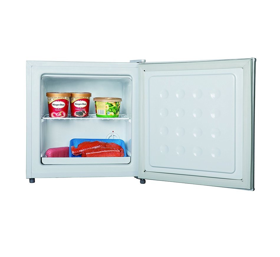 Midea WHS-52FSS1 Compact Single Reversible Door Upright Freezer, 1.1 Cubic Feet, Stainless Steel N4
