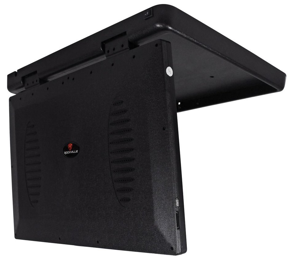Rockville RVM18FD-BK 18" TFT Black Flip Down Car Monitor w/ USB/SD/Video Games N18