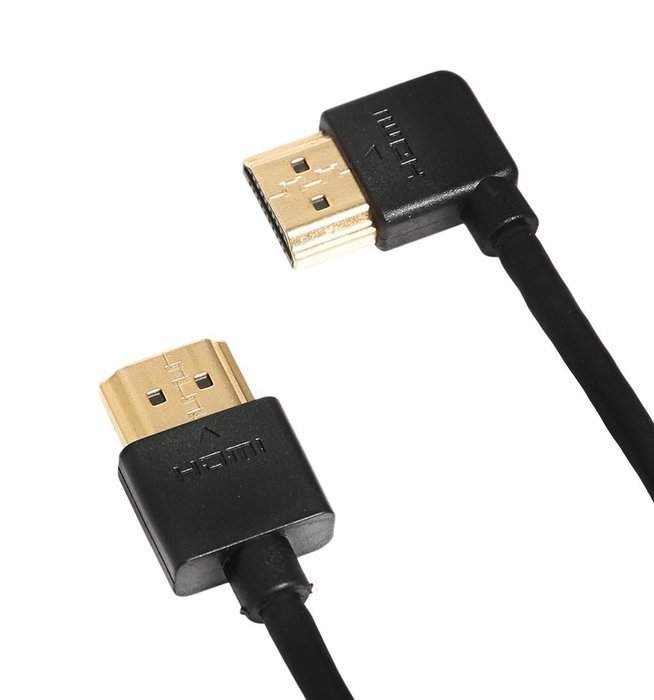 Ysimda Ultra Slim Flexible Series One Port Saver 90 Degree Right- Angle A to A HDMI 2.0 High-speed Cable, 3ft,...