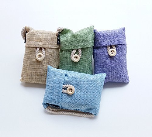 Natural Air Purifying Bamboo Charcoal Bags, Removes Odors Allergens and Harmful Pollutants Prevents Mold Mildew...