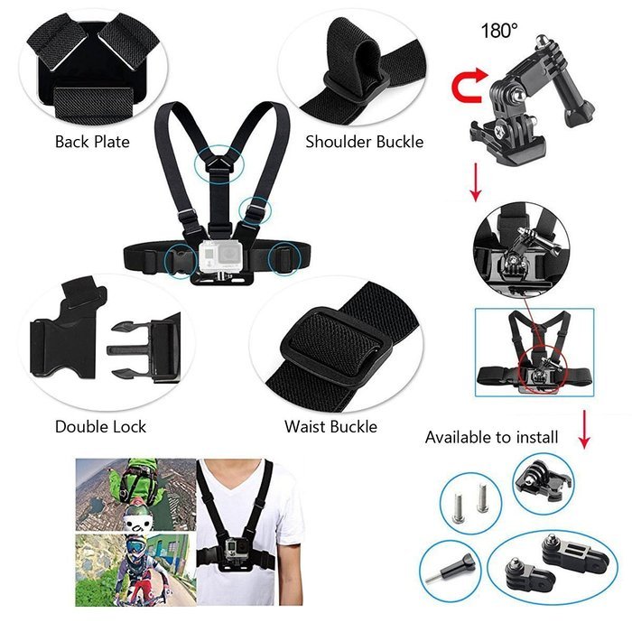 Kitway Sports Accessories Kit for GoPro HERO 4 / 3+ / 3 / 2 / 1 / SJ4000 / SJ5000 / SJ6000 (50-in-1) N6