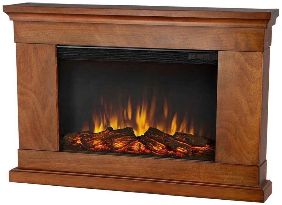 Real Flame Jackson Slim Line Wall Hung Electric Fireplace - Pecan